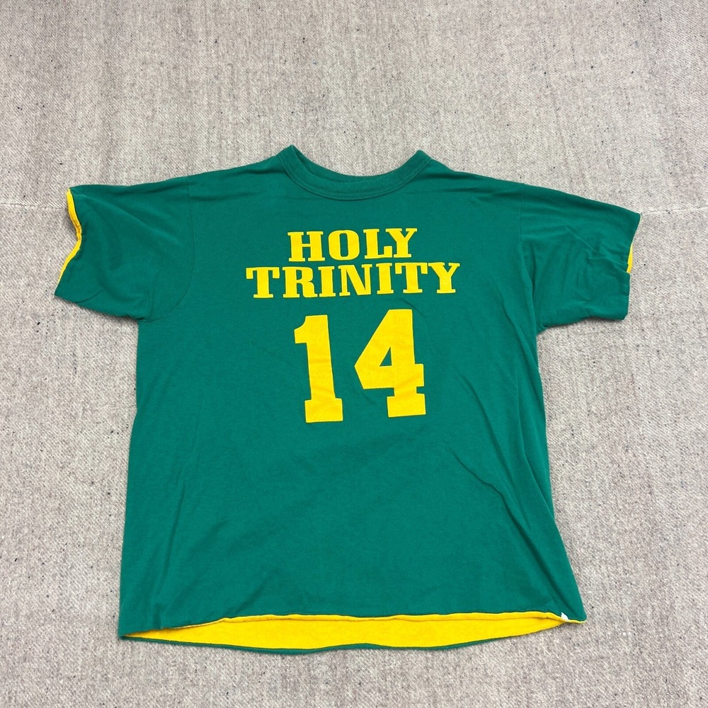 Vintage Holy Trinity Shirt Mens‎ Medium Green 1970s Double Face